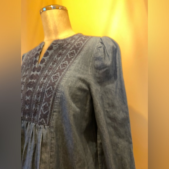 Falls Creek denim Navy Embroidered Blouse - Picture 5 of 11